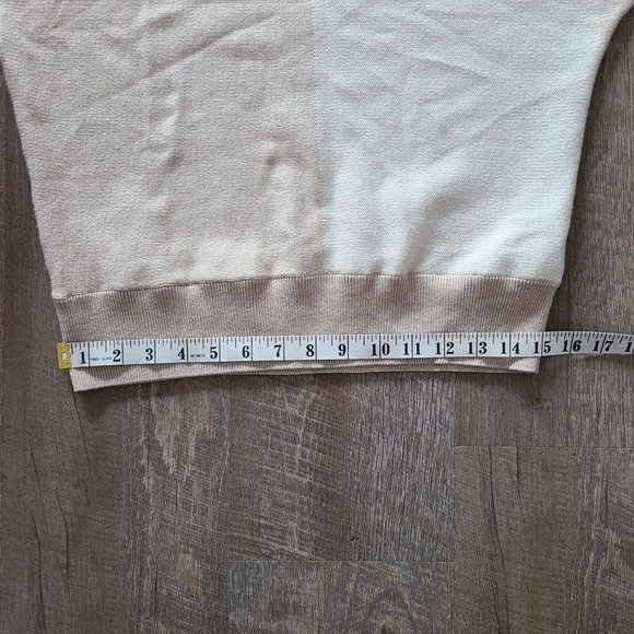Tahari Beige Colorblock Wool Blend Sweater Women's Size S - Picture 9 of 10